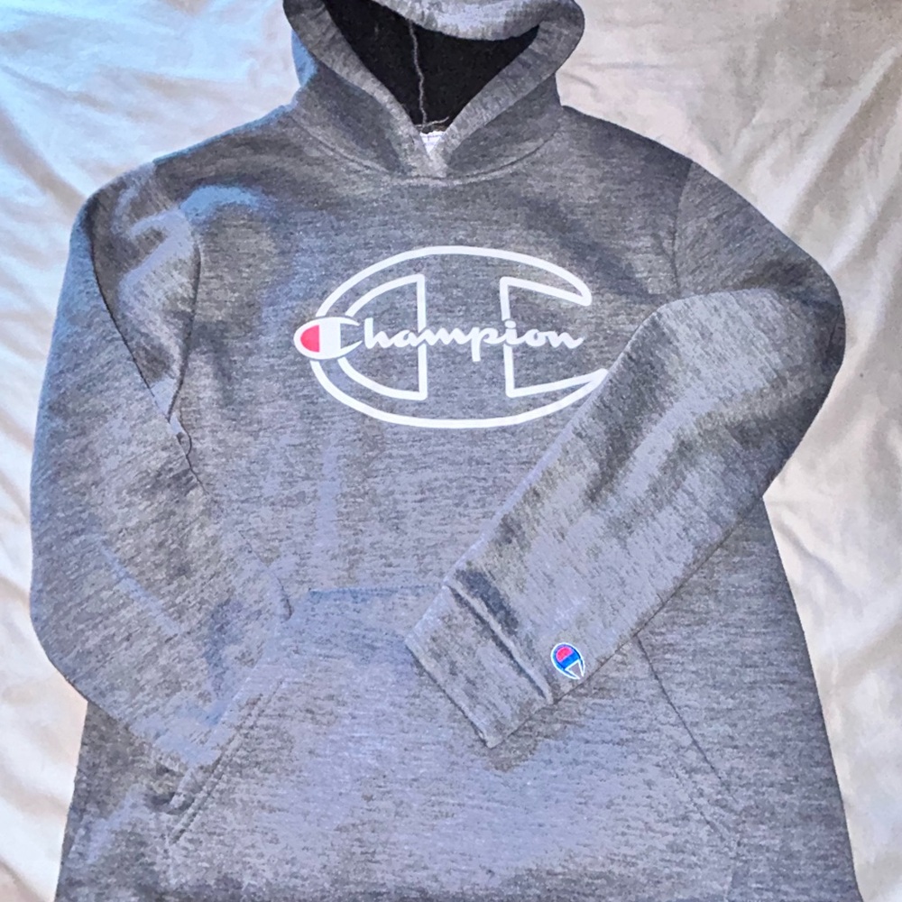 Champion Gray Graphic Hoodie Sweater